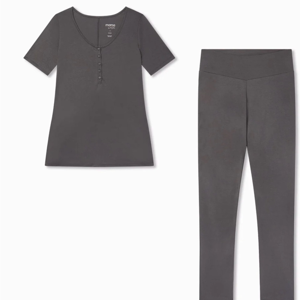 Maternity Women's Pajama Set Charcoal Gray